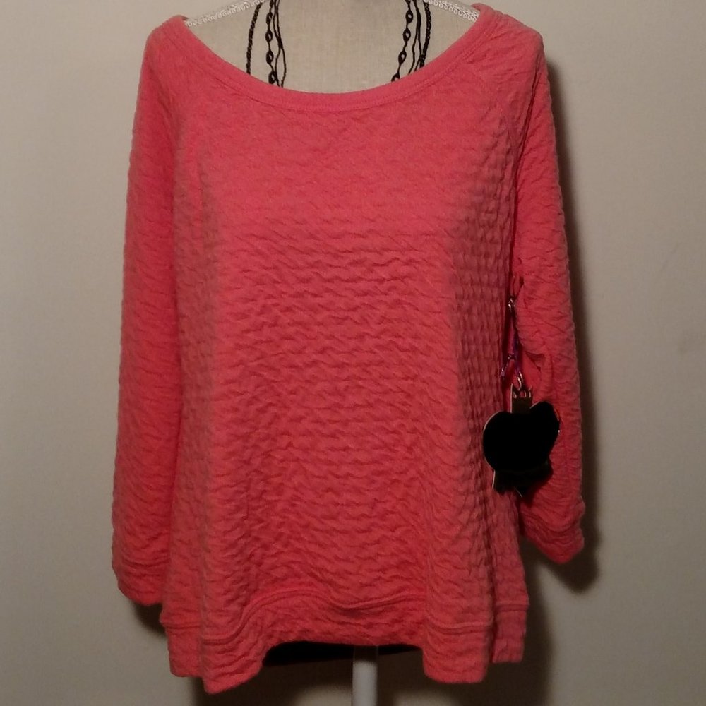 Princess Vera Wang girl's quilted coral long sleeve top, new with tags, size L